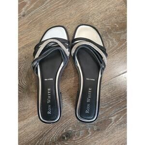 Ron White Women's Vega Rhinestone Slide Sandal Onyx Silver Size‎ 38 Black #7